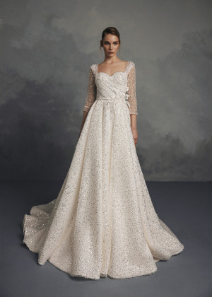 Glitter Lace Elegant Wedding Dress